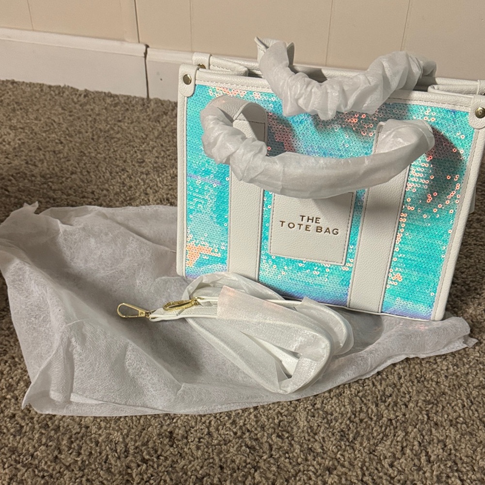 Iridescent White Tote Bag